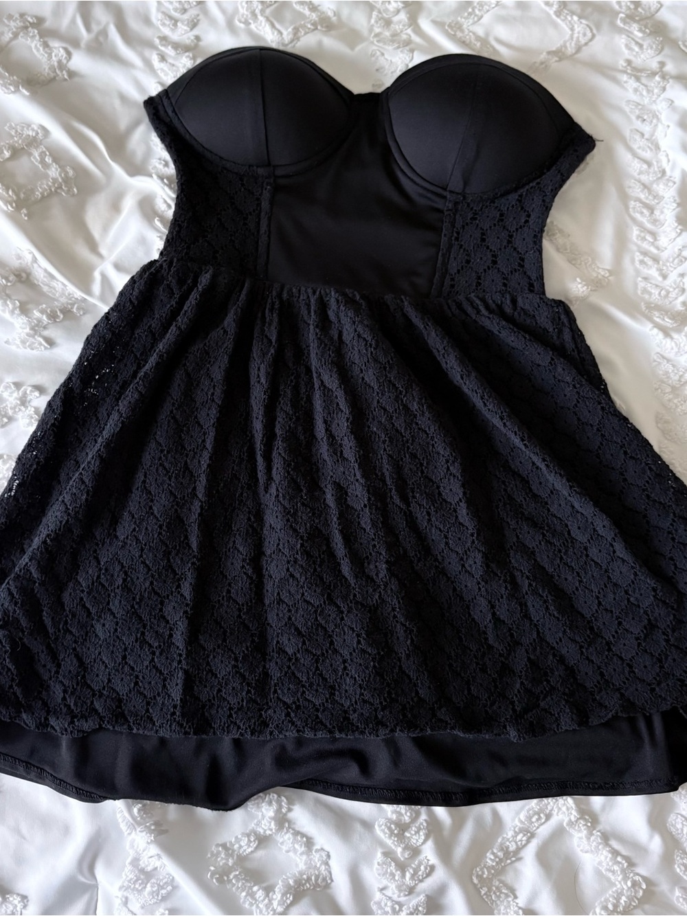 Strapless Black Lace Dress